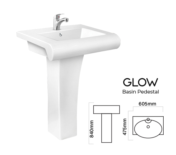 Glow Basin Pedestal Dell Sanitary Ware