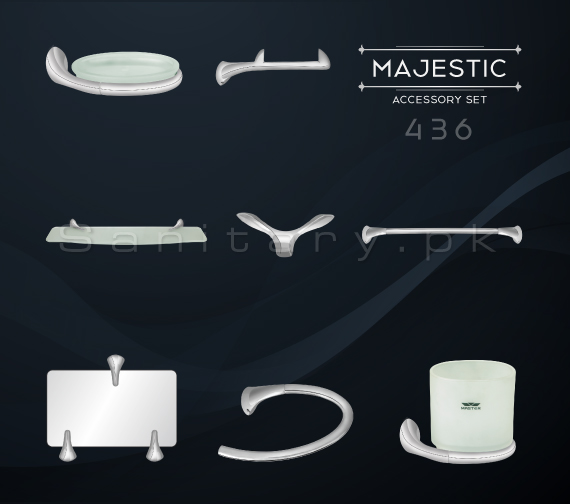 MAJESTIC Complete Bathroom Accessory Set Code 436