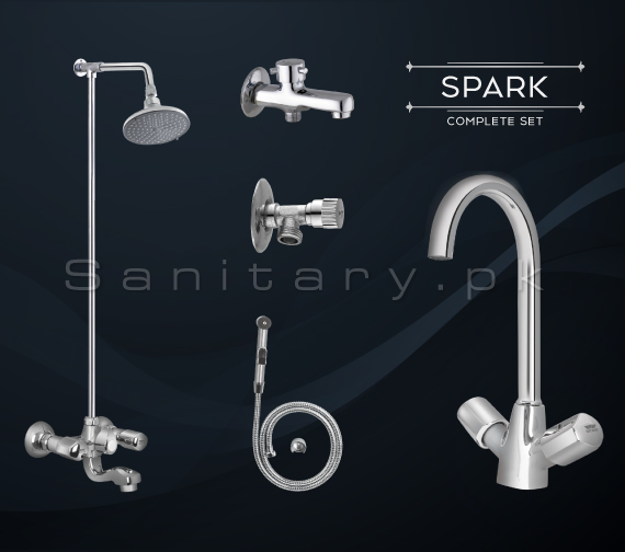 Complete SPARK SET Bathroom Sanitary Fittings Set code 3077A