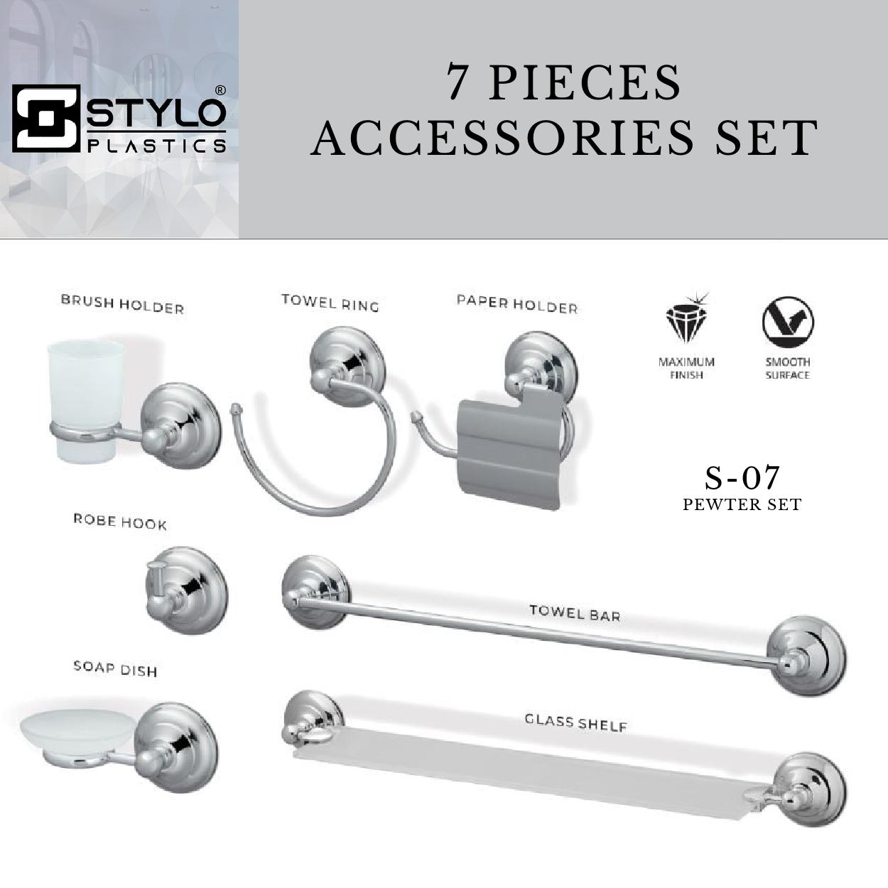 Stylo bathroom accessories 7 Pieces Accesseries Set_S0-7